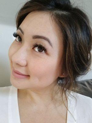 Hybrid volume and classic eyelash extensions by Audrey Christian, Beautiful You & Lashes (#11).