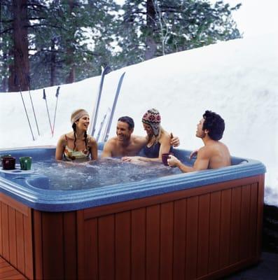 There's nothing more inviting than the warmth of a spa after a day of skiing on the slopes.