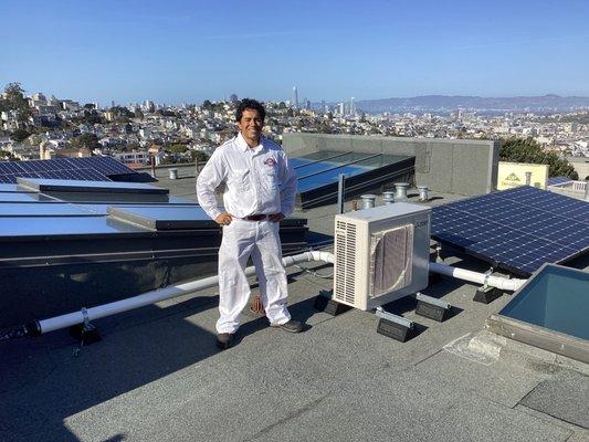 Mitsubishi Rooftop Heat pump featuring Daniel