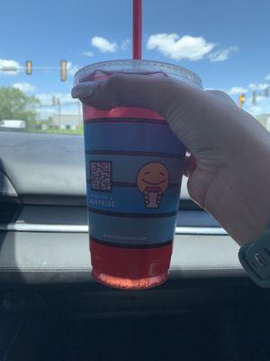 Strawberry Lime Quencher. (It's topped with blueberries too!)