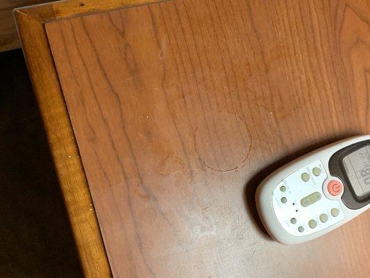 Sticky surface on night stand