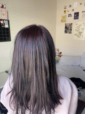 Red highlights