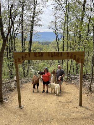 Group photo at the top of the mountain trail.