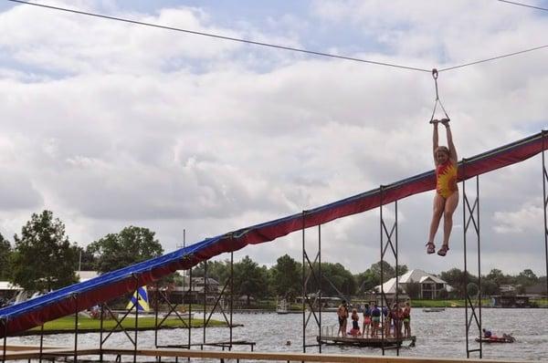 Ziplining and water slides