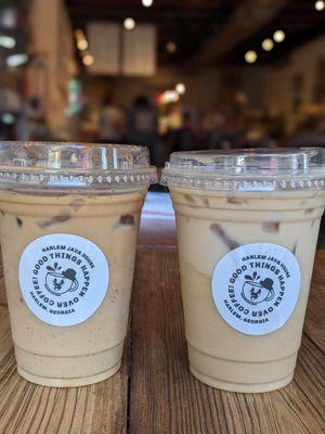 Iced latte and iced coffee