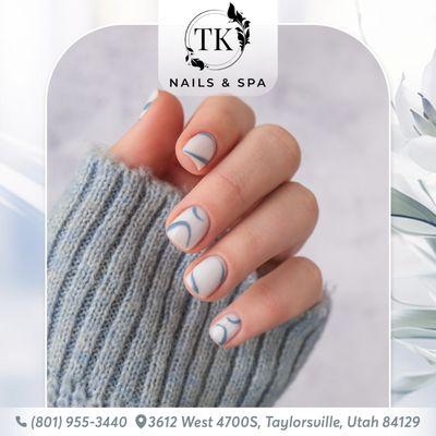 Let your nails shine bright with TK Nails and Spa's expert touch!