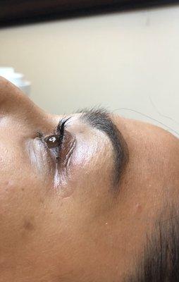 Eyelash perm and tint