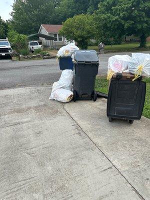 Trash that Grays disposal promised to pick up on the 11th of June and it is the 16th of June.