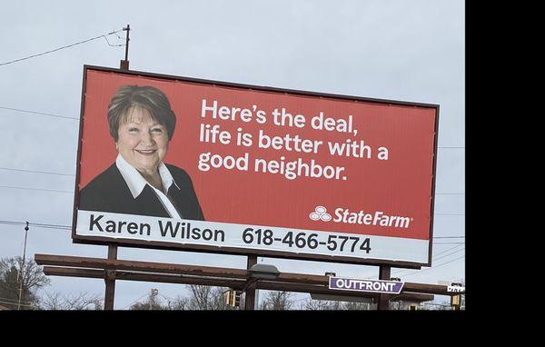 Karen has a billboard