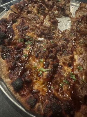 The Texan Pizza- Brisket, Mozzarella, BBQ sauce