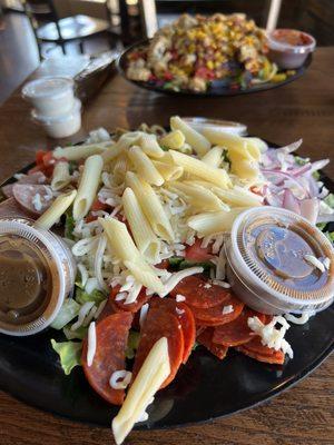 Antipasto salad and the southwest salad.