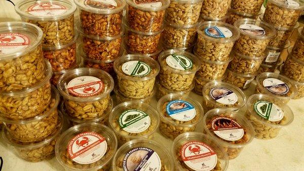 A few of the many peanut flavors available.