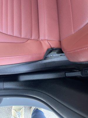 Incorrectly installed seat.