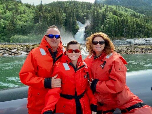 Great fun in Alaska!! Trip of a lifetime!!  This is on a Zodiac in Skagway!