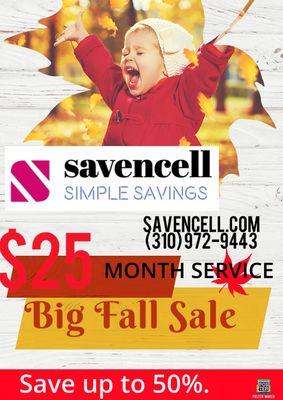 Fall sale on prepaid cellular service.