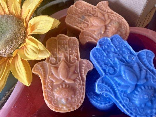 Hamsa Hand soap in a variety of natural scents.