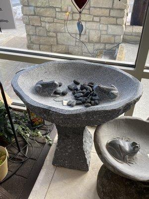 Granite birdbath