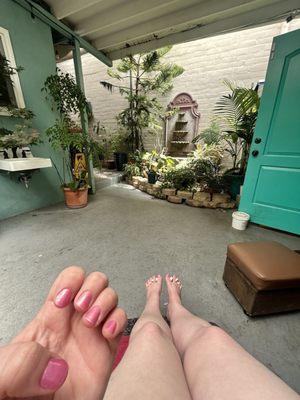 Nails and patio view