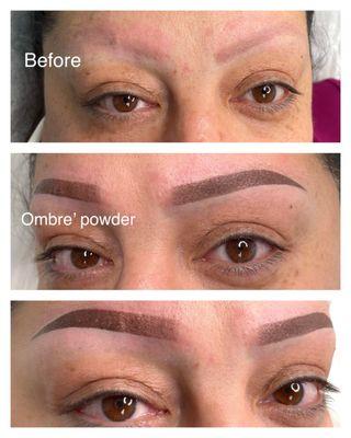 Ombre powder brows. The most natural looking