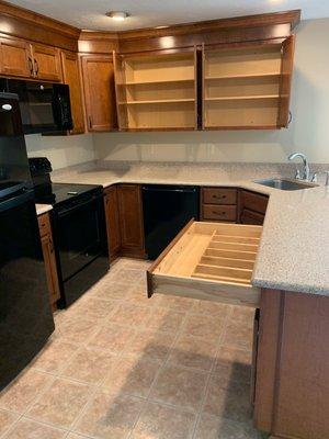 Kitchen cabinets and drawers sparkle