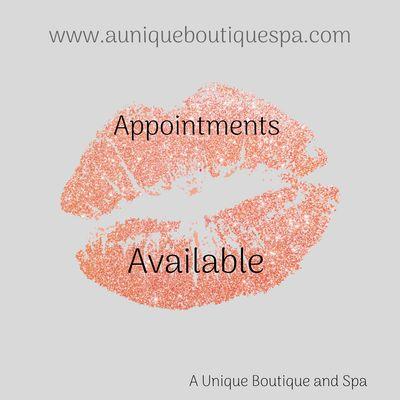 Appointments available Monday through Saturday