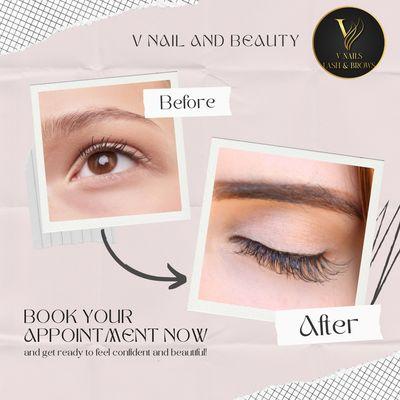 Enhance your look with stunning eyelash extensions at V Nail and Beauty!