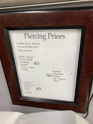 For the piercing itself, the heart ring for a daith piercing is an additional $10 on top!