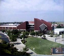 View of the campus from the 4th floor of the Keith Leftwich Memorial Library