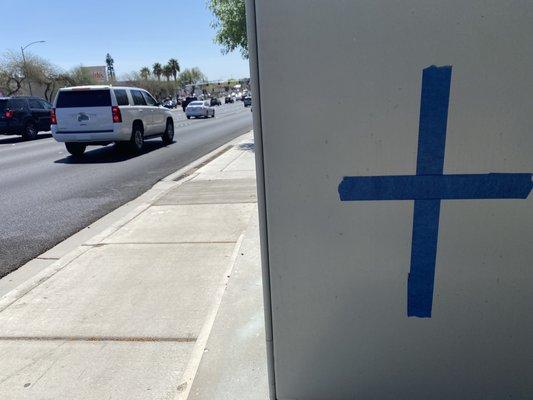 The Sidewalk Between A Cross And The Road. Defining The Crossroads Of Life Through IN US