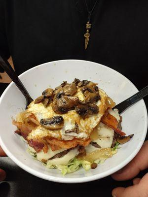 My husbands burger lettuce bowl. Yum!