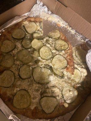 Big dill za + ricotta relish on side