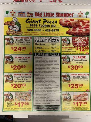 Pizza & Combo Menu