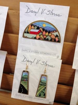 Daryl Storrs, a Vermont fine artist's pins and earrings