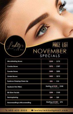 November Specials being offered