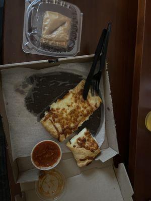 Cheese Calzone and Baklava