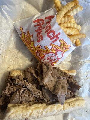 Wednesday's Italian Beef Sandwich and Fries