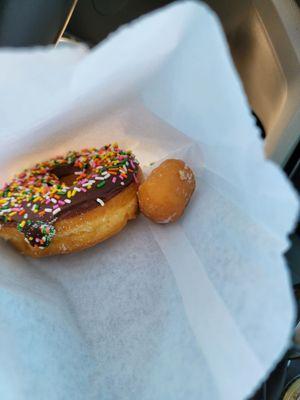 Surprised with a free donut hole when I opened my bag!