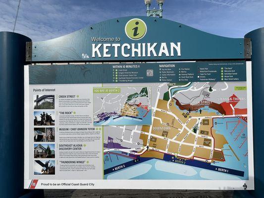 This Ketchikan Sign highlights points of interest around town.