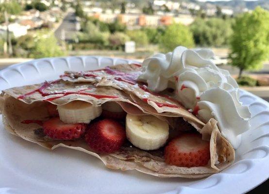 Banana and Strawberry sweet crepe.