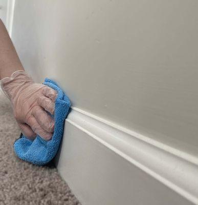 We scrub all baseboards during deep and move in/out cleans!