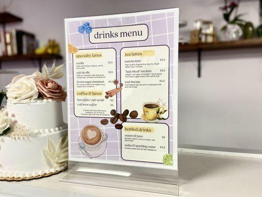 Drinks menu