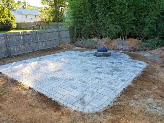 400 ft2 of a paver patio installed in Milford, CT Great addition to any backyard!