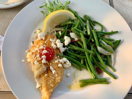 Walleye with green beans