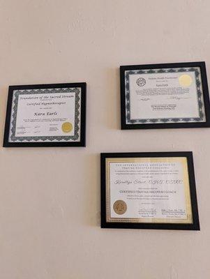 Some of my certifications.