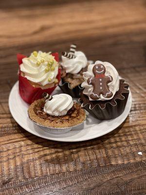 Dessert assortment. The pecan tart was dry but the others were moist and delicious!