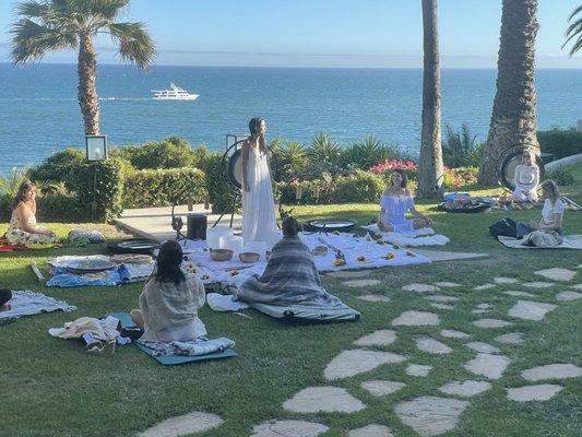 Super moon sound bath overlooking the ocean