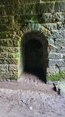 inside tunnel, for workers to duck to safety back in the day