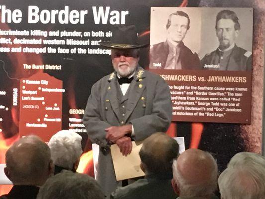 Border War exhibit during a visit by a special guest