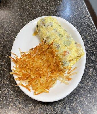 Western Omelette with Hashbrowns