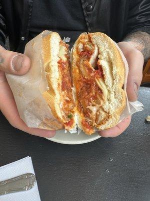 Chicken Parm on roll